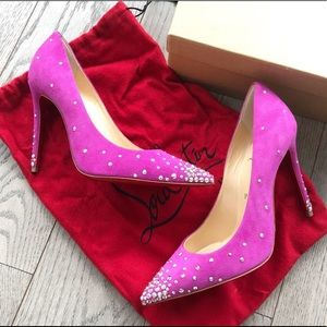 Christian Louboutin Degrastrass 100 Suede Crystal